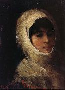 Nicolae Grigorescu Girl with White Veil France oil painting artist